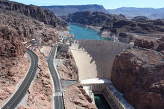 Hoover Dam, View of the dam from the bridge 