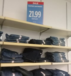 US prices for clothes, jeans 