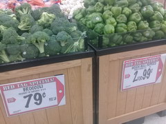 Цены в США на овощи за 1 фунт, Брокколи, перцы