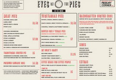 Prices in a cafe in London, pies in a pie shop