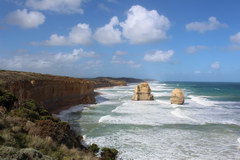 The Great Ocean Road in Australia, The main attraction of the road is the huge stone monoliths