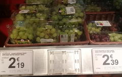 Стоимость овощей и фруктов в Бельгии, Виноград