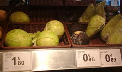 The cost of vegetables and fruits in Belgium, Cabbage