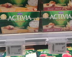 Prices in Belgium for dairy products, yogurt activia