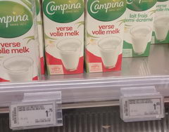 Prices in Belgium for dairy products, milk