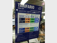 Транспорт в Чили, Цены на метро