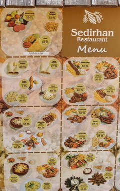 Prices for fast food in Cyprus, Prices in a Turkish restaurant