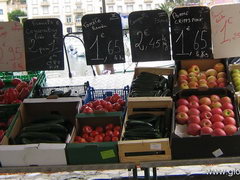 the costs of groceries in France, fruits and vegetables