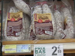 Grocery prices in France, dry sausage