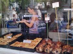 Street food in Tbilisi, chicken and khachapuri