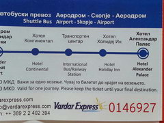 Macedonia, Transport of Skopje, bus ticket Vardar Express