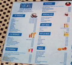 Food prices in Amsterdam in the Netherlands, Prices in cafes