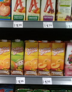 Supermarket prices in Amsterdam in the Netherlands, Juices