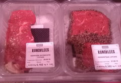 Supermarket  prices in Amsterdam, Beef steaks for frying