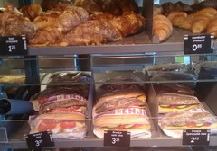 Grocery store prices in Amsterdam, croissants and sandwiches