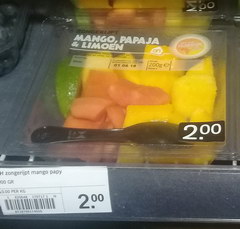 Grocery store prices in Amsterdam, Fruit sliced