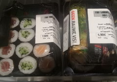 Grocery store prices in Amsterdam, Sushi and rolls