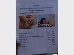 Philippines, Bohol, entertainment, Prices for massages on the beach