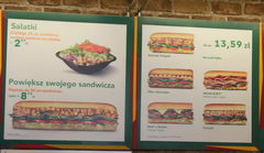 Fast food in Warsaw, Prices as Subway cafe
