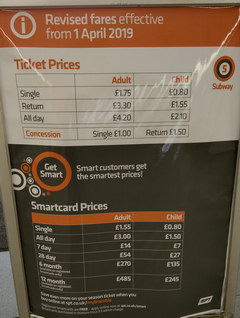 Metro in Glasgow in Scotland, Smartcard