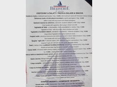 Prices in restaurants in Bratislava, Italian salads