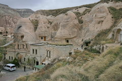 Rock hotels in Goreme in Turkey, Hotel in the rock outside