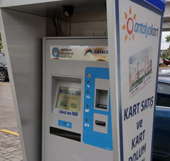 Transport in Antalya in Turkey, Automatic machines for replenishing transport cards