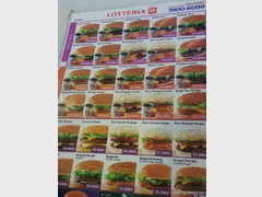 Vietnam, eating out in Nha Trang fast food, Hamburgers price-list