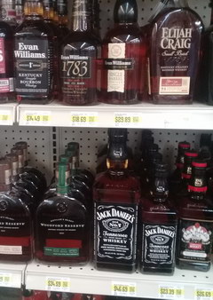 Prices in the USA for alcohol, Whiskey and cognac 