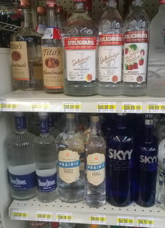 US alcohol prices, More vodka prices 