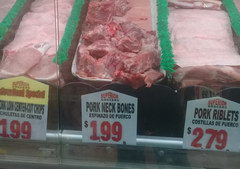 US prices for meat for 1 pound, Pork, fillet neck 