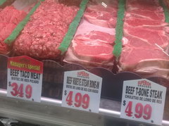 US prices for meat for 1 pound, Rib eye steak 
