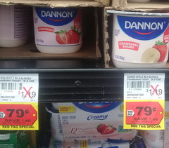 Cost of dairy products in the USA, Danone yogurt 