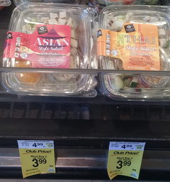 Недорогие обеды в США в супермаркетах, Тайские салаты