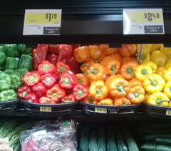 US prices for vegetables for 1 pound, Peppers 