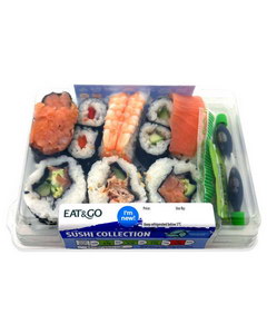 Prices for ready-to-eat food in England in a store, Sushi set