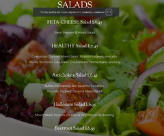 Inexpensive food in London in a cafe, Salads