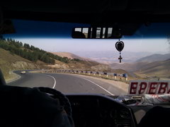 Transportation in Armenia, View forum the bus on the road to Tbilisi