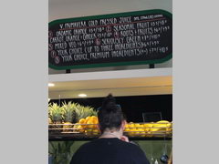 Prices in a cafe in Australia, Fresh juices 