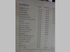 Prices in a cafe in Australia, prices in the coffee shop 