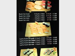Prices in Vienna in restaurants, Sushi bar