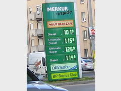 Цены на транспорт в Вене, Стоимость бензина