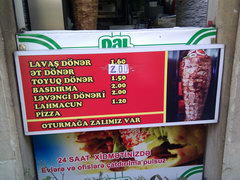 Prices in Baku cafes, Shawarma