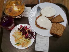 Restaurant food cost in Minsk in Belarus, lunch at a  self-service restaurant
