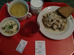 Food prices in Belarus in Minsk, my lunch in the dining room