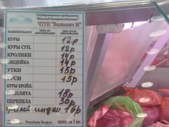 Цены на продукты в Белоруссии в Минске, Курица на рынке