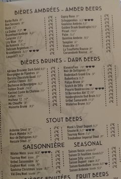 Цены в барах в Брюсселе, Различное бутылочное пиво