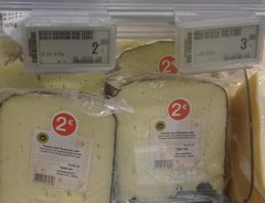 Food prices in Belgium in Brussels, cheeses in the supermarket