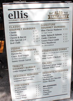 Food prices in Brussels in Belgium, Burgers