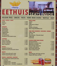 Food prices in Belgium in Brussels, Inexpensive fast food cafe